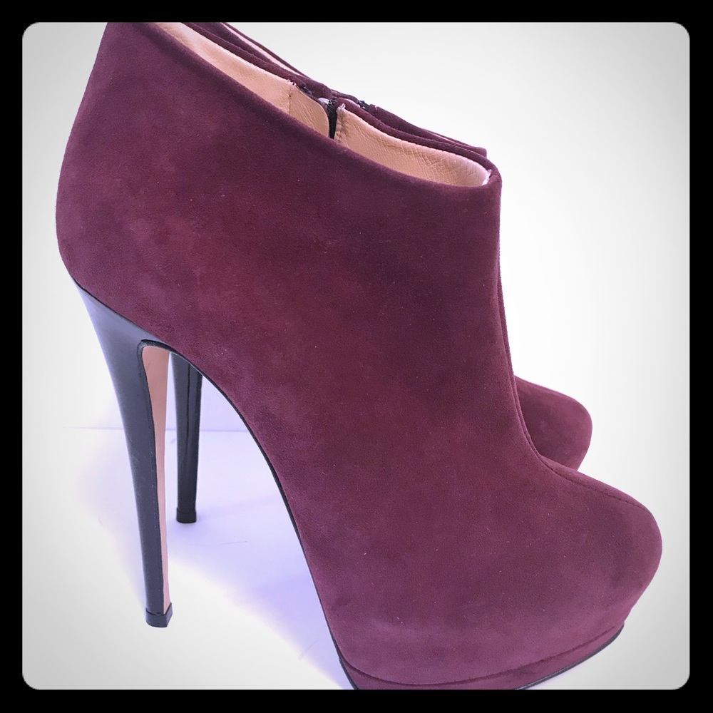 Giuseppi Zanotti maroon suede booties 37